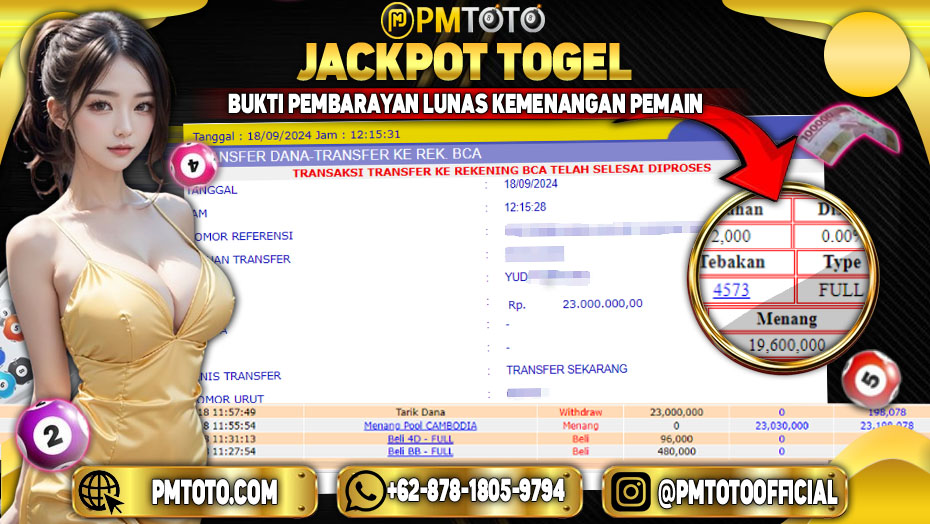 Selamat Kepada Member PMTOTO JACKPOT CAMBODIA POOLS Rp.23.000.000.,- LUNAS