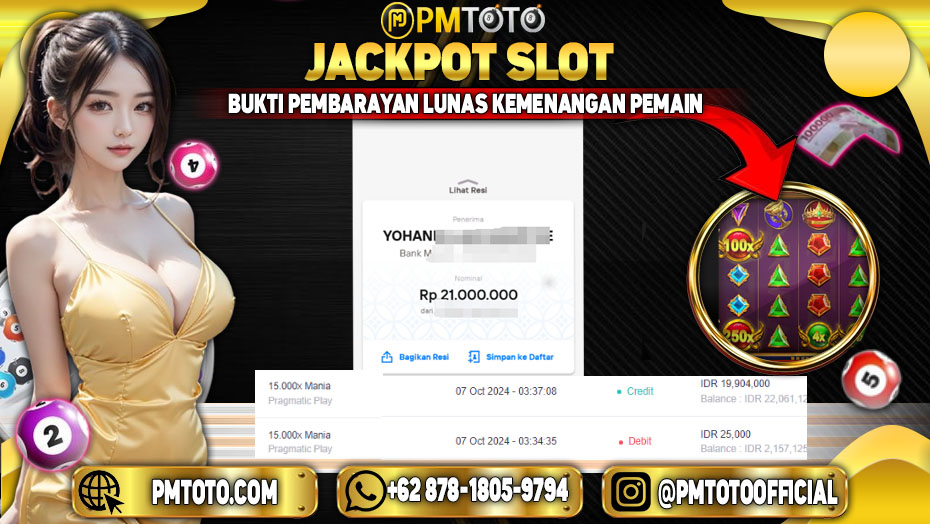 Selamat Kepada Member PMTOTO JACKPOT GATES OF OLYMPUS x15000 Rp.19,904,000.,- LUNAS