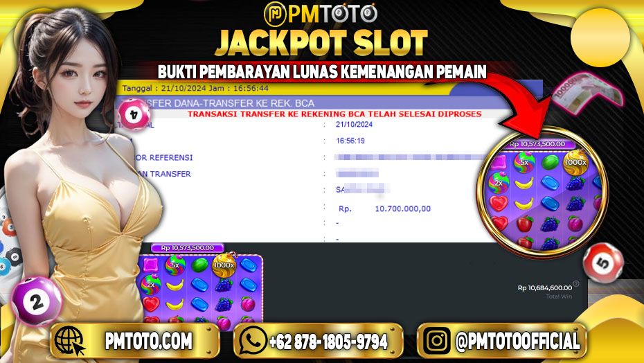 Selamat Kepada Member PMTOTO JACKPOT SWEET BONANZA  Rp.10,700,000.,- LUNAS