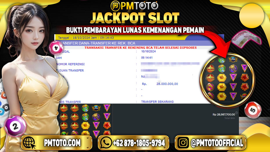 Selamat Kepada Member PMTOTO JACKPOT GATES OF OLYMPUS di PMTOTO Rp.28,000,000.,- LUNAS