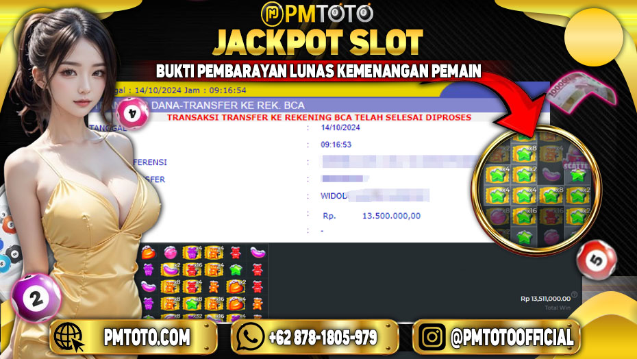 Selamat Kepada Member PMTOTO JACKPOT SUGAR RUSH XMAS di PMTOTO Rp.13,511,000.,- LUNAS