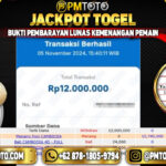 Selamat Kepada Member PMTOTO JACKPOT CAMBODIA Rp.12.000.000.,- LUNAS