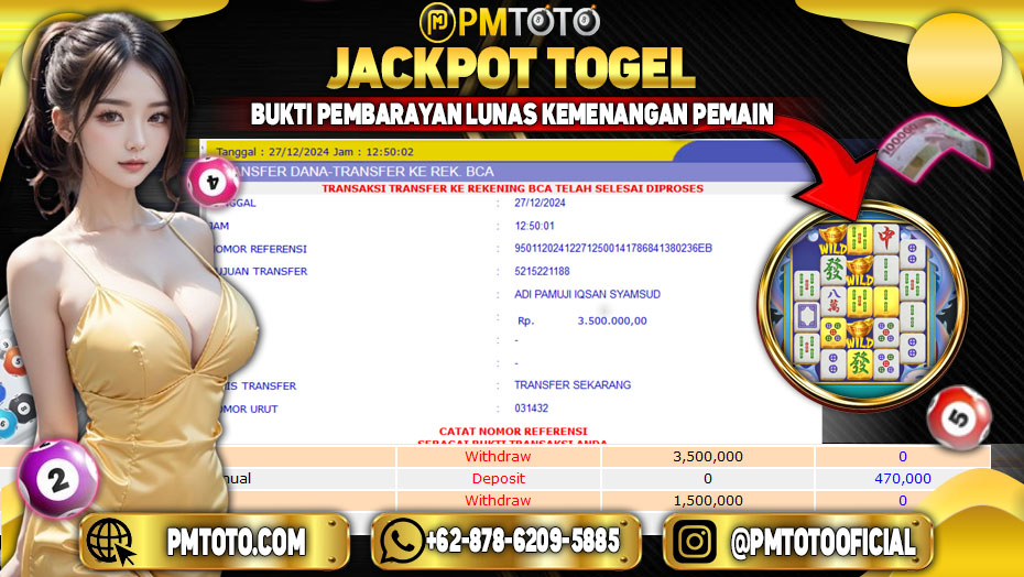 Selamat Kepada Member PMTOTO JACKPOT MAHJONG WAYS 3-BLACK SCATTERRp.3.500.000.,- LUNAS