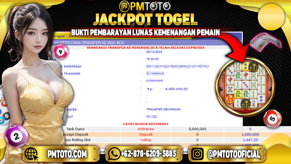 Selamat Kepada Member PMTOTO JACKPOT MAHJONG WAYS 3-BLACK SCATTER Rp.8.000.000.,- LUNAS