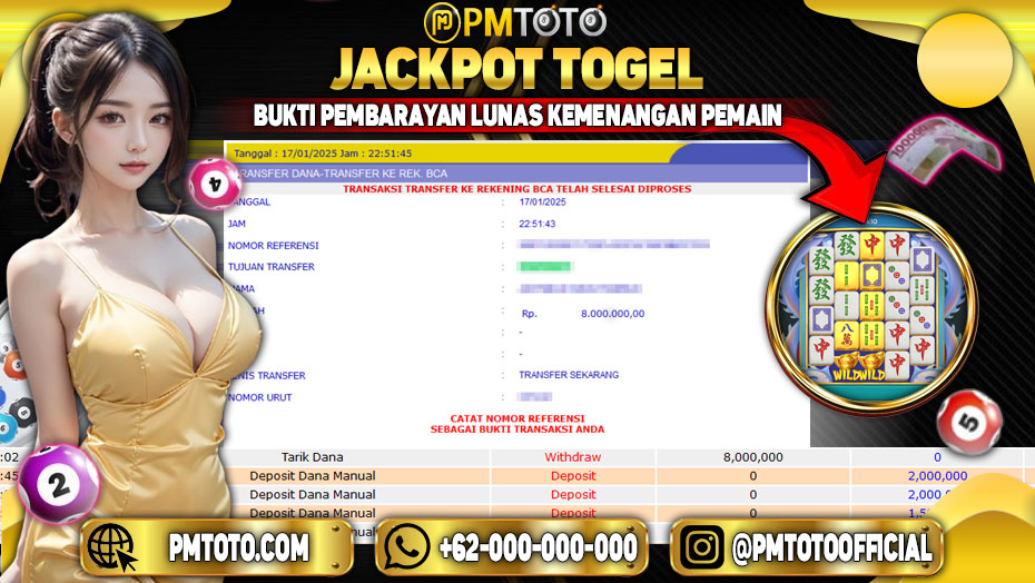 Selamat Kepada Member PMTOTO JACKPOT MAHJONG WAYS 3-BLACK SCATTER Rp.8.000.000.,- LUNAS