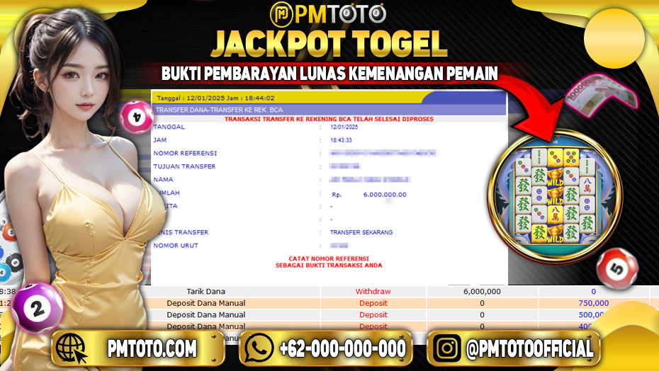 Selamat Kepada Member PMTOTO JACKPOT MAHJONG WAYS 3-BLACK SCATTER Rp.6.000.000.,- LUNAS