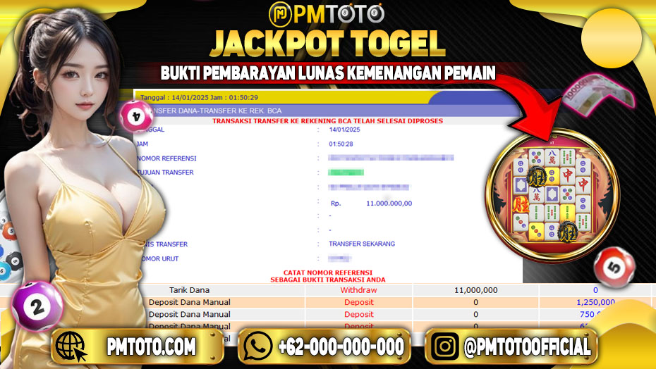 Selamat Kepada Member PMTOTO JACKPOT MAHJONG WAYS 3-BLACK SCATTER Rp.11.000.000.,- LUNAS