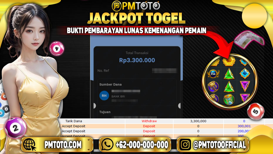 Selamat Kepada Member PMTOTO JACKPOT OLYMPUS 1000 Rp.3.300.000.,- LUNAS