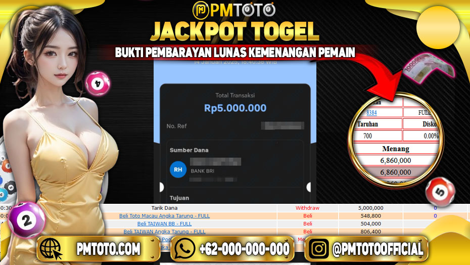 Selamat Kepada Member PMTOTO JACKPOT JAPAN Rp.5.000.000.,- LUNAS